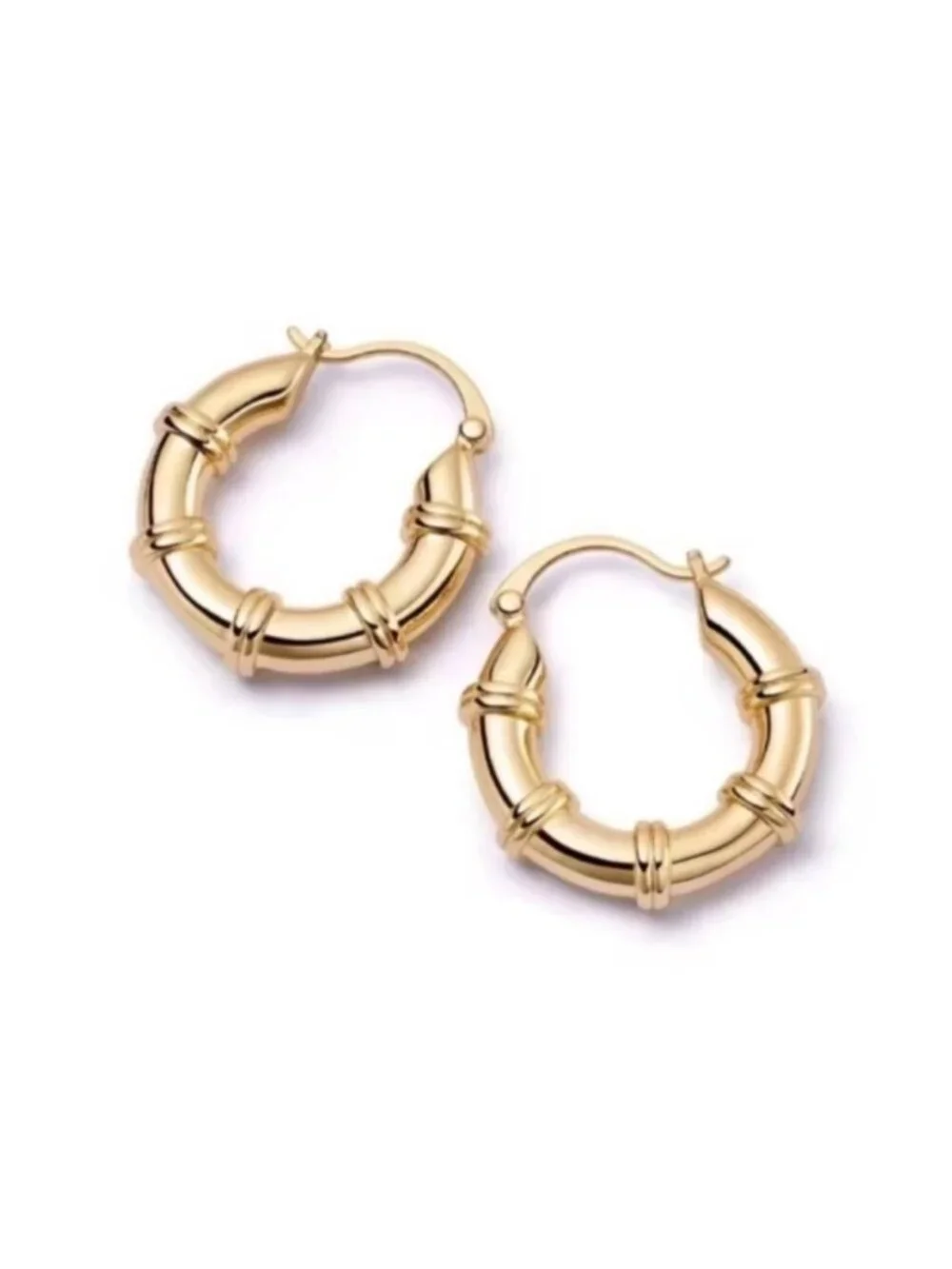 New! London 14K Gold Plated Nautical Hoop Earrings (1003) NWOT